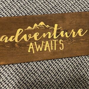 Handmade “Adventure Awaits” Wooden Sign